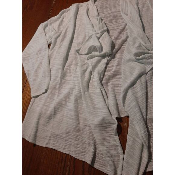 Size 14-16 Lane Bryant Sheer Long Sleeve Light Green Cardigan Open Outer Shirt - Picture 4 of 5